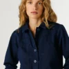 Giacca in twill con colletto a camicia