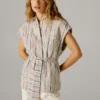 Gilet a righe con cintura Gilet a righe con cintura