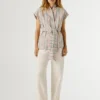 Gilet a righe con cintura Gilet a righe con cintura