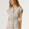 Gilet a righe con cintura Gilet a righe con cintura