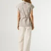 Gilet a righe con cintura Gilet a righe con cintura