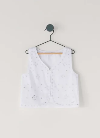 Gilet imbottito con dettagli traforati