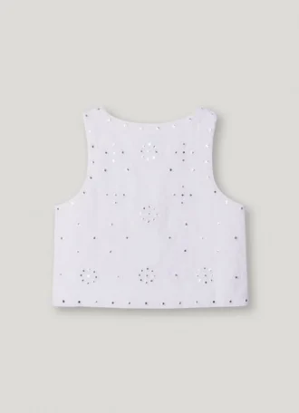 Gilet imbottito con dettagli traforati