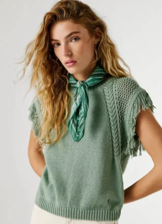 Gilet in maglia con collo rotondo