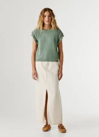Gilet in maglia con collo rotondo