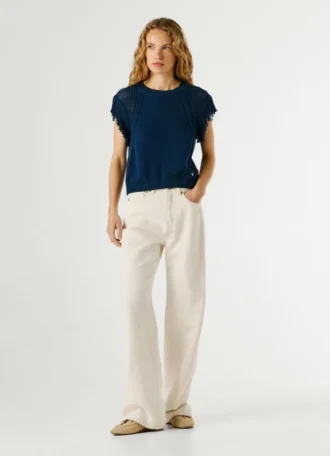 Gilet in maglia con collo rotondo