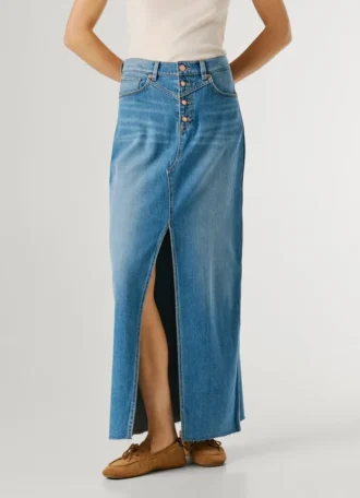 Gonna lunga in denim dalla vestibilità regolare