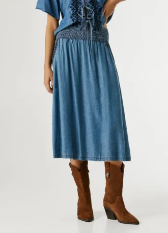 Gonna midi in chambray