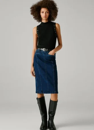 Gonna midi in denim slim fit