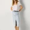 Gonna midi in denim slim fit Gonna midi in denim slim fit