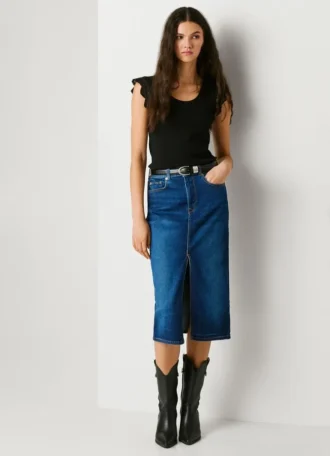 Gonna midi in denim slim fit