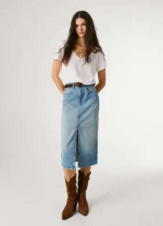 Gonna midi in denim slim fit