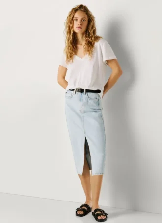 Gonna midi in denim slim fit