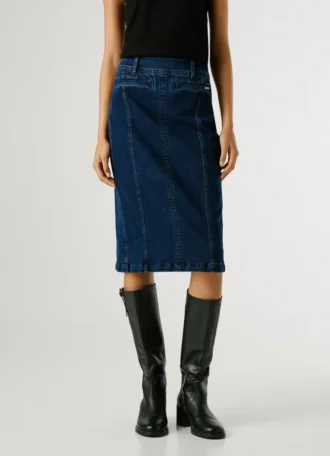 Gonna midi in denim slim fit