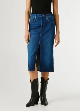 Gonna midi in denim slim fit