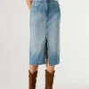 Gonna midi in denim slim fit Gonna midi in denim slim fit