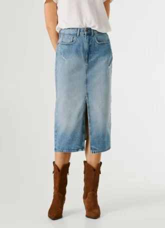 Gonna midi in denim slim fit
