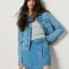 Gonna-pantaloncino in denim dalla vestibilità regolare Gonna-pantaloncino in denim dalla vestibilità regolare