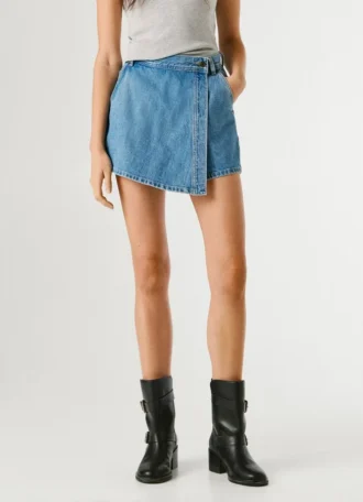 Gonna-pantaloncino in denim dalla vestibilità regolare