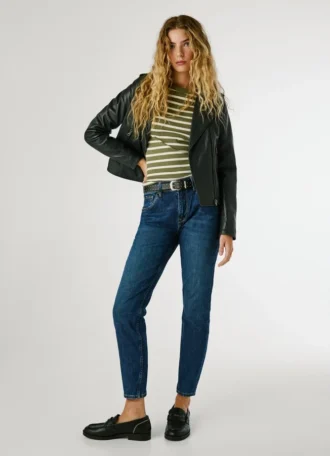 Jeans a vita alta e vestibilità affusolata – Viola