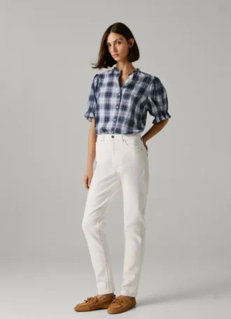 Jeans a vita alta e vestibilità affusolata – Viola