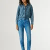 Jeans a vita alta e vestibilità affusolata – Viola Jeans a vita alta e vestibilità affusolata – Viola
