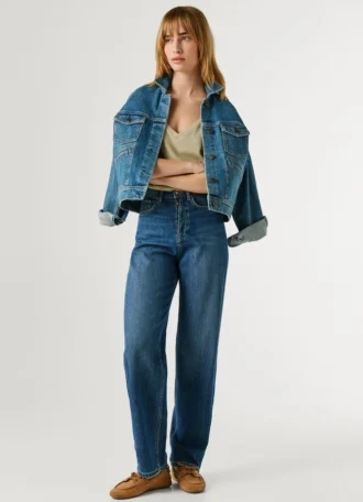 Jeans a vita alta e vestibilità ampia – Addison