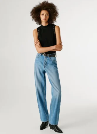 Jeans a vita alta e vestibilità ampia – Addison