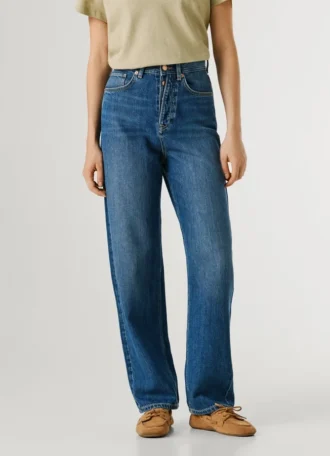 Jeans a vita alta e vestibilità ampia – Addison