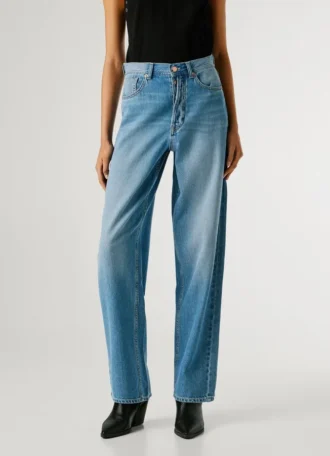 Jeans a vita alta e vestibilità ampia – Addison