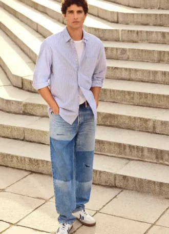 Jeans a vita bassa e vestibilità ampia – Helix