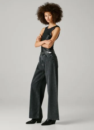 Jeans a vita media e gamba larga – Lina