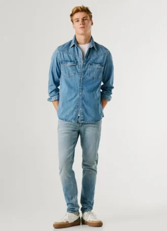 Jeans a vita media e vestibilità affusolata – Spike