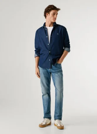 Jeans a vita media e vestibilità dritta – Byron