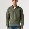 Maglione a collo alto con mezza zip