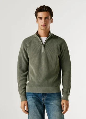 Maglione a collo alto con mezza zip Maglione a collo alto con mezza zip