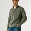 Maglione a collo alto con mezza zip