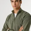 Maglione a collo alto con mezza zip
