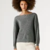Maglione a costine con scollo a barchetta Maglione a costine con scollo a barchetta