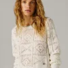 Maglione a maglia traforata con collo rotondo Maglione a maglia traforata con collo rotondo