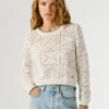 Maglione a maglia traforata con collo rotondo Maglione a maglia traforata con collo rotondo