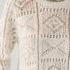 Maglione a maglia traforata con collo rotondo Maglione a maglia traforata con collo rotondo