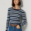 Maglione a righe a costine Maglione a righe a costine