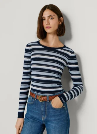 Maglione a righe a costine Maglione a righe a costine