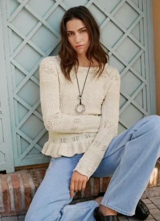 Maglione girocollo in mouliné