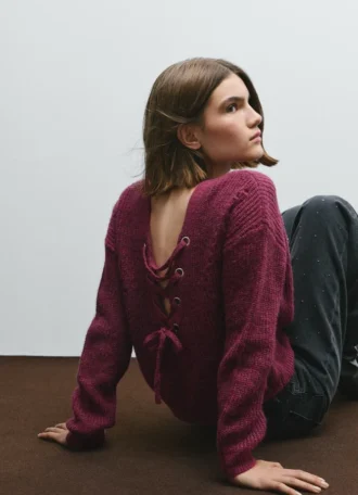 Maglione in maglia con scollo a V