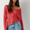 Maglione traforato con scollo a V Maglione traforato con scollo a V