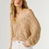 Maglione traforato con scollo a V Maglione traforato con scollo a V