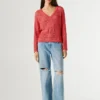 Maglione traforato con scollo a V Maglione traforato con scollo a V