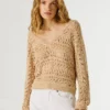 Maglione traforato con scollo a V Maglione traforato con scollo a V